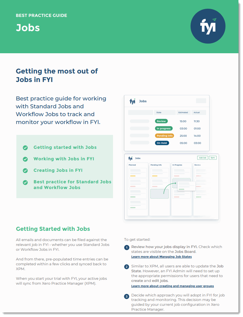 Best Practice Guide for Jobs FYI