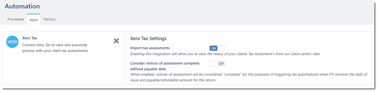 Xero Tax import settings