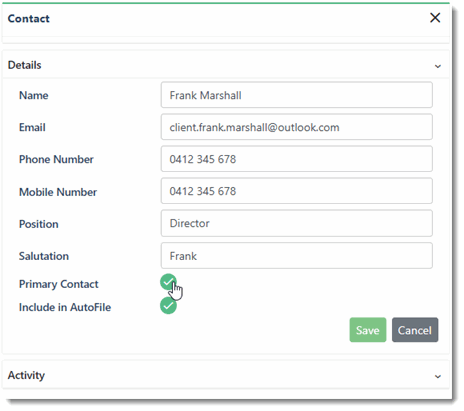 Nominating the Primary Contact for a Client – FYI