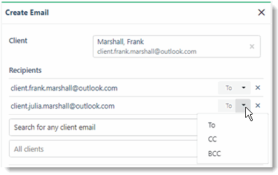 Adding and Changing Recipients when Creating an Email – FYI