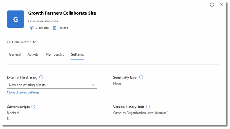 4343_Microsoft_365_Active_Site_Drawer_Settings.gif