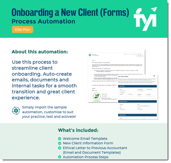 Onboarding a New Client – FYI